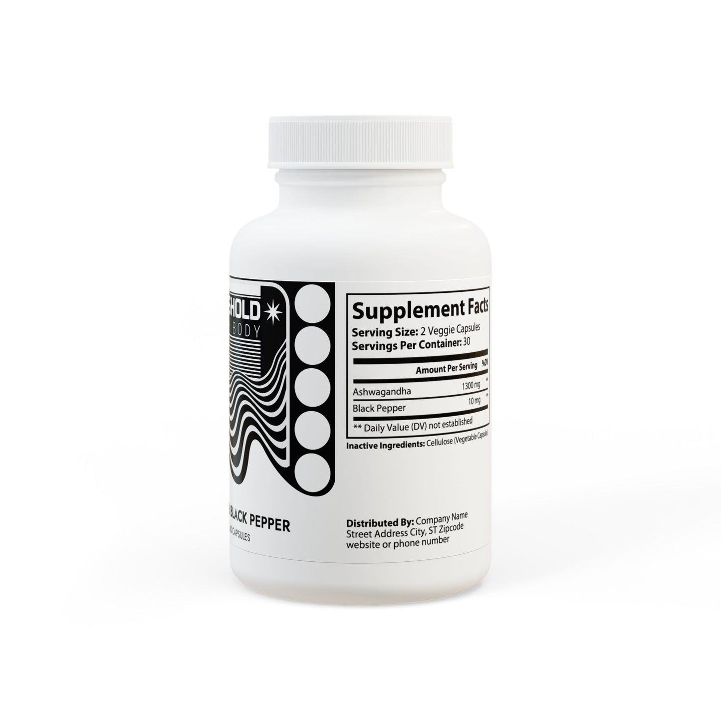 Ashwagandha and Black Pepper Supplement (60 capsules)
