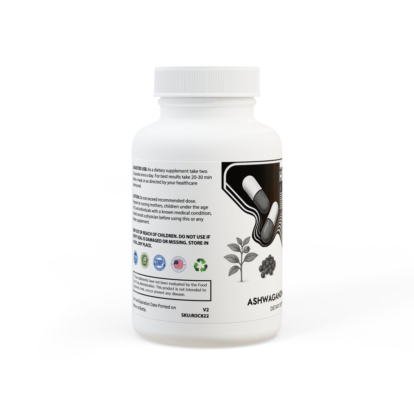 Ashwagandha and Black Pepper Supplement (60 capsules)