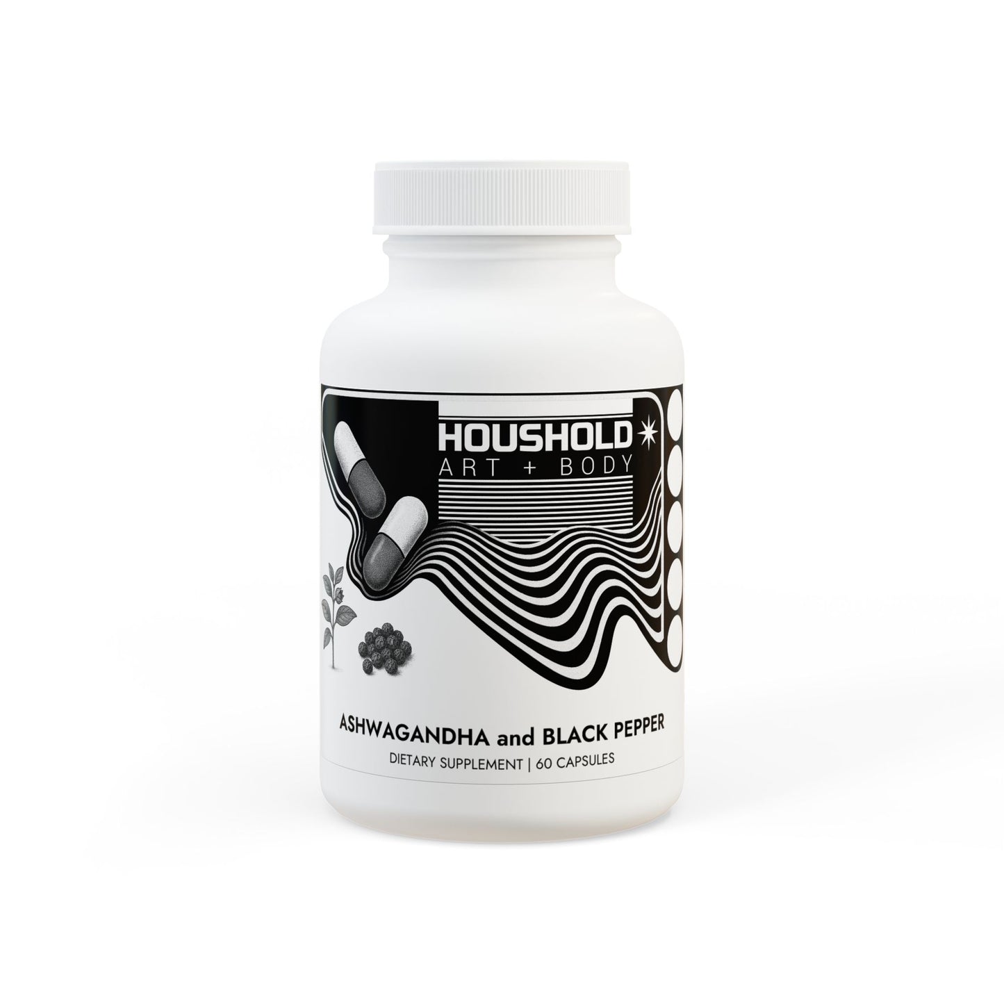 Ashwagandha and Black Pepper Supplement (60 capsules)